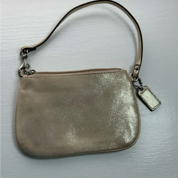 Coach Gold Wristlet and Faux Pearl Stud Earrings on Sterling Silver Posts -7-8mm - Picture 4 of 12